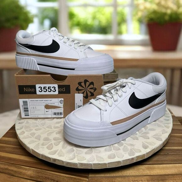 Nike Court Legacy Lift Shoes Platform Sneakers DM7590-100 Women’s Size 8.5 - Picture 1 of 14